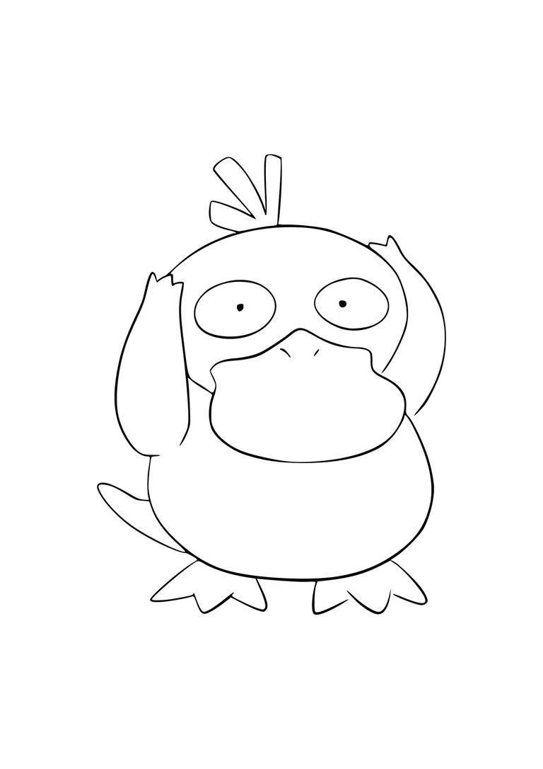 Psyduck coloring page (A4) to print