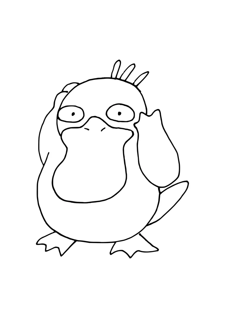 Psyduck coloring page (A4) to print