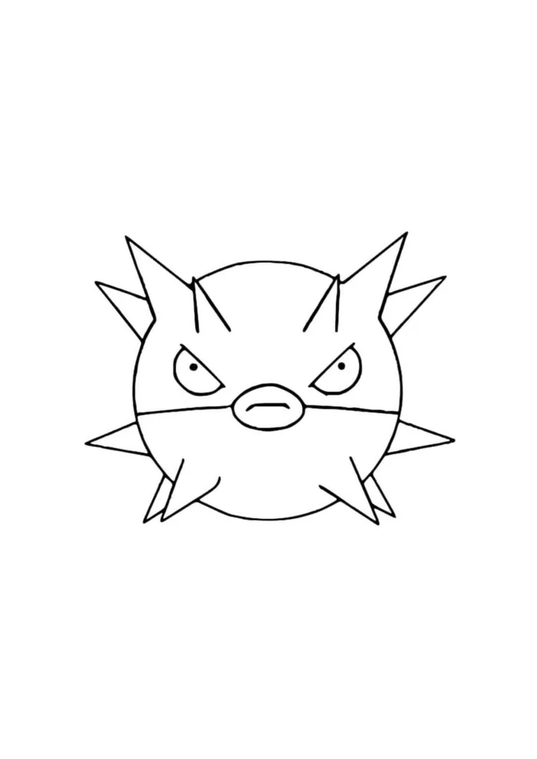 Página para colorear Qwilfish (A4) para imprimir