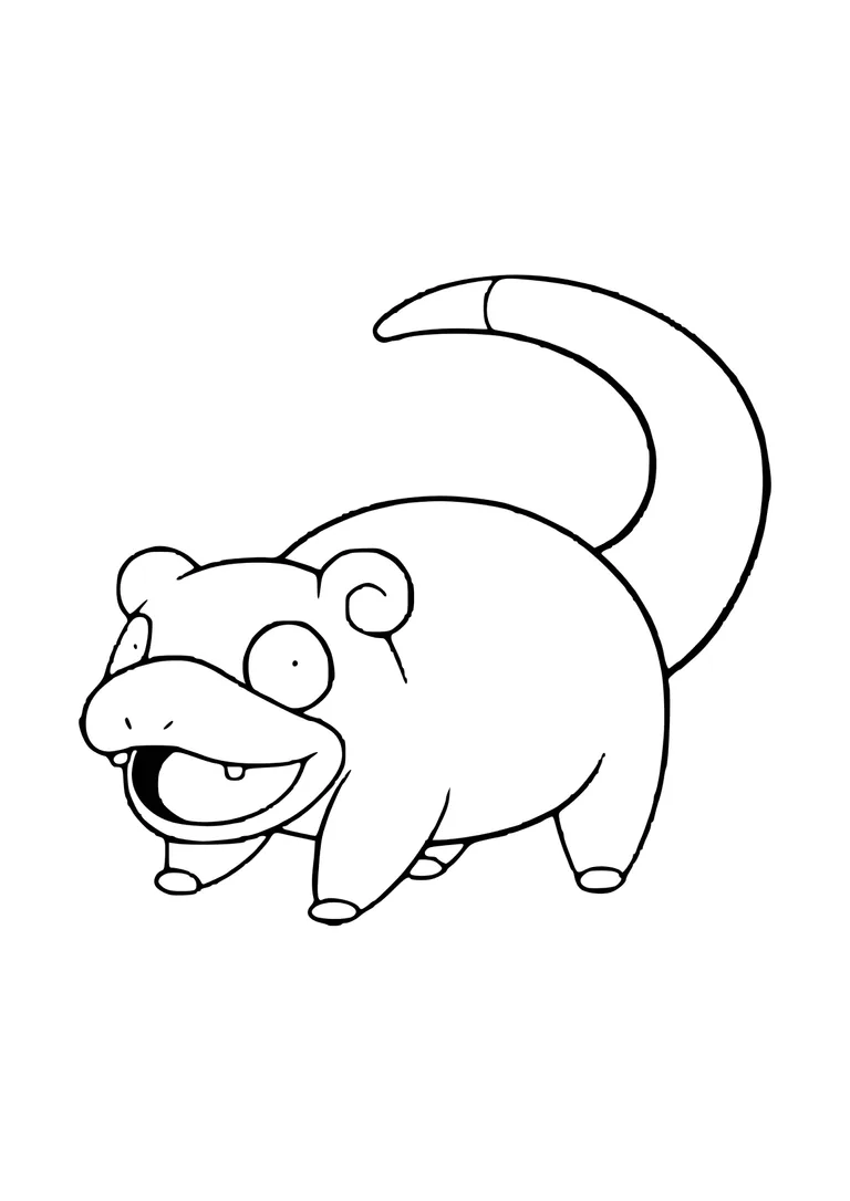 Slowpoke coloring page (A4) to print