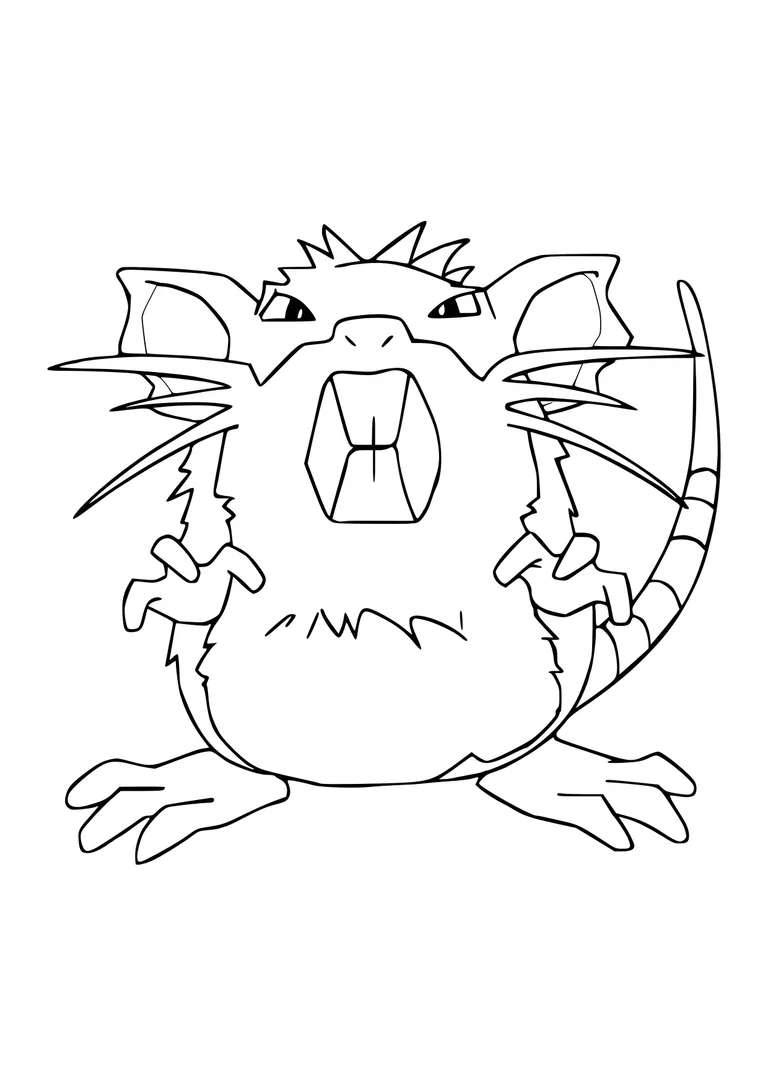 Raticate coloring page (A4) to print