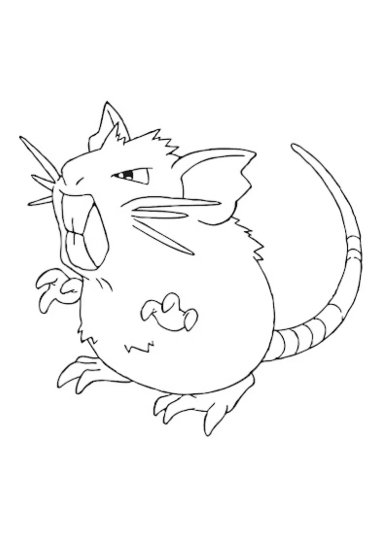 Raticate coloring page (A4) to print