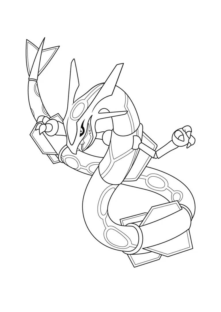 Página para colorear Rayquaza (A4) para imprimir