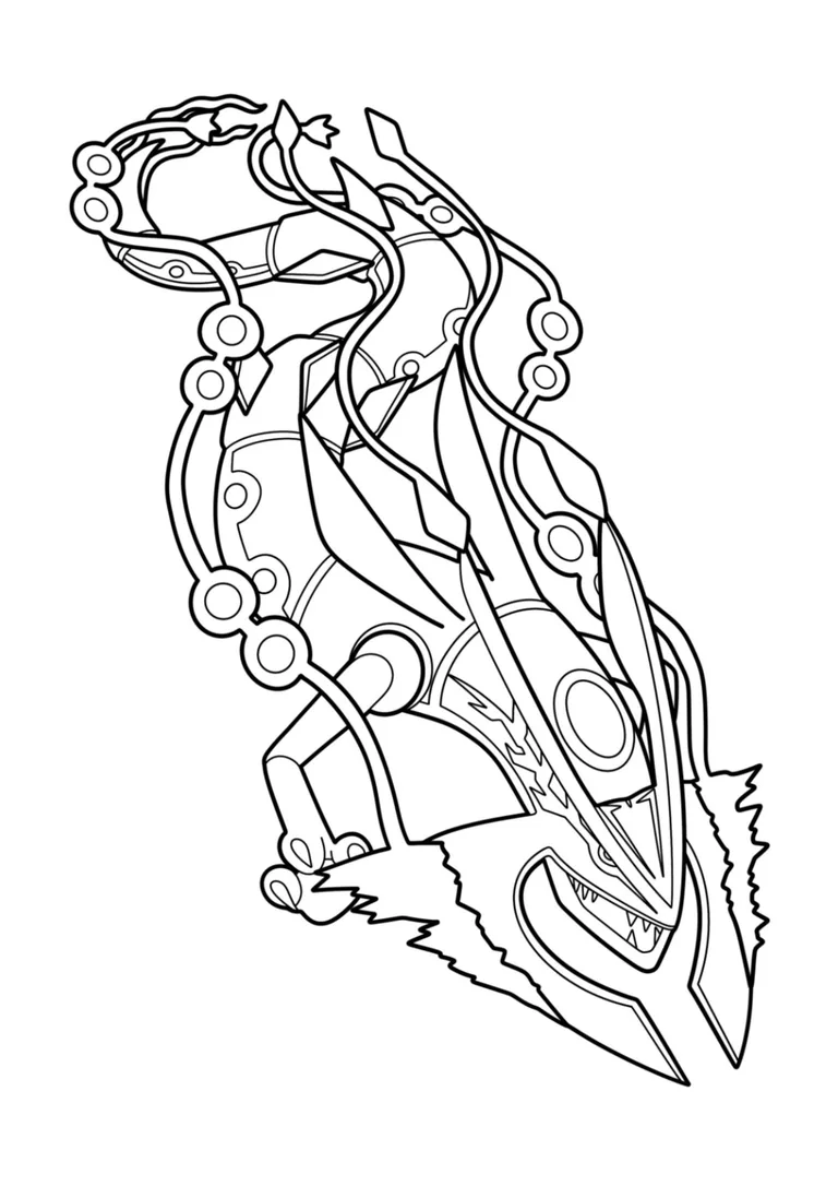 Página para colorear Rayquaza (A4) para imprimir