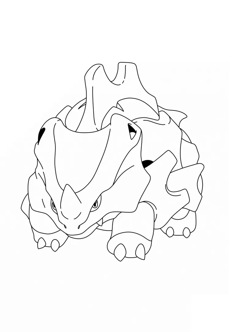 Página para colorear Rhyhorn (A4) para imprimir