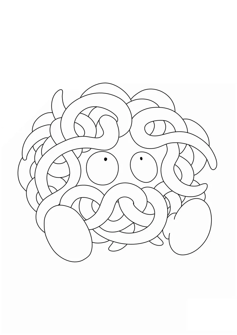 Tangela coloring page (A4) to print