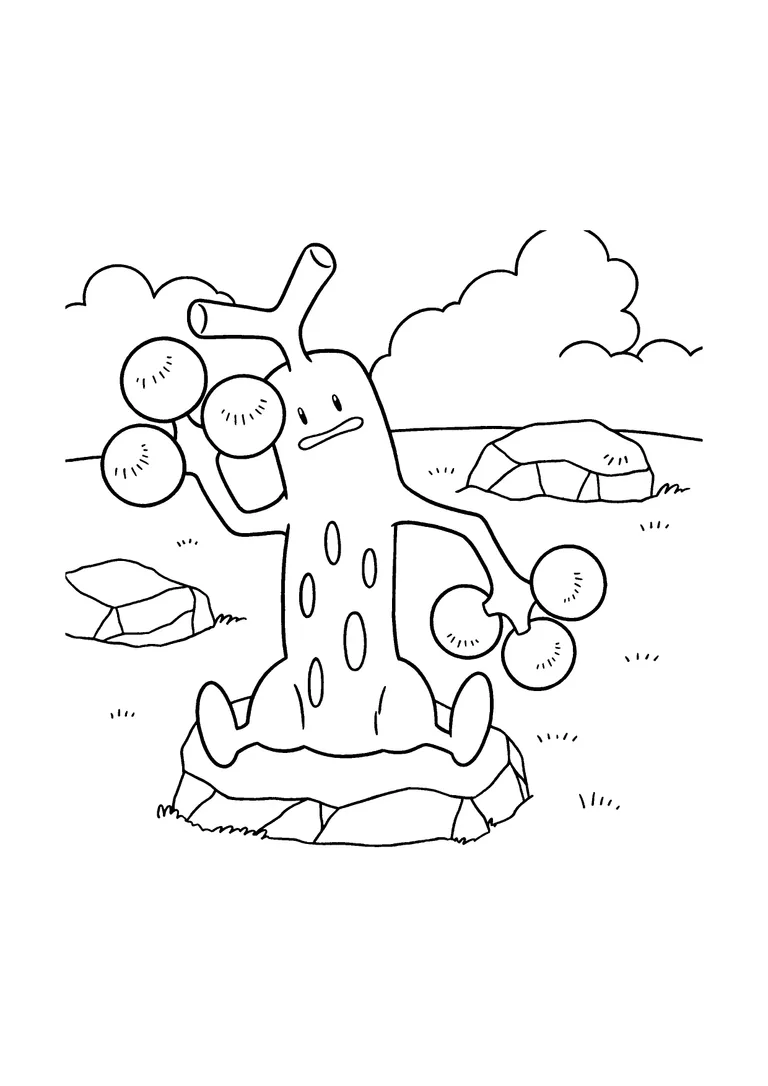 Página para colorear Sudowoodo (A4) para imprimir