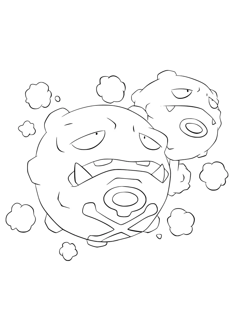 Página para colorear Weezing (A4) para imprimir