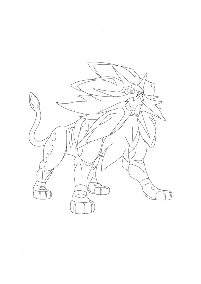 Coloriage Solgaleo (A4) à imprimer