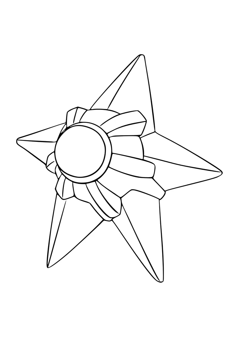 Staryu coloring page (A4) to print
