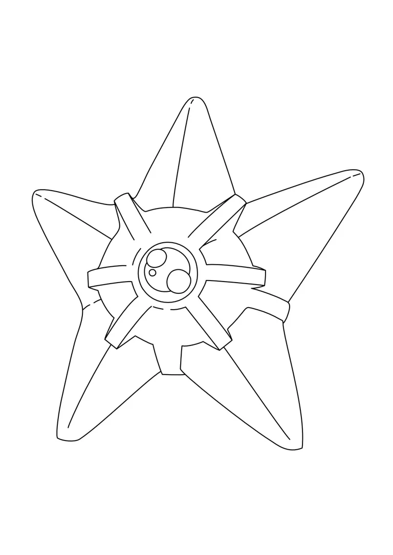 Staryu coloring page (A4) to print
