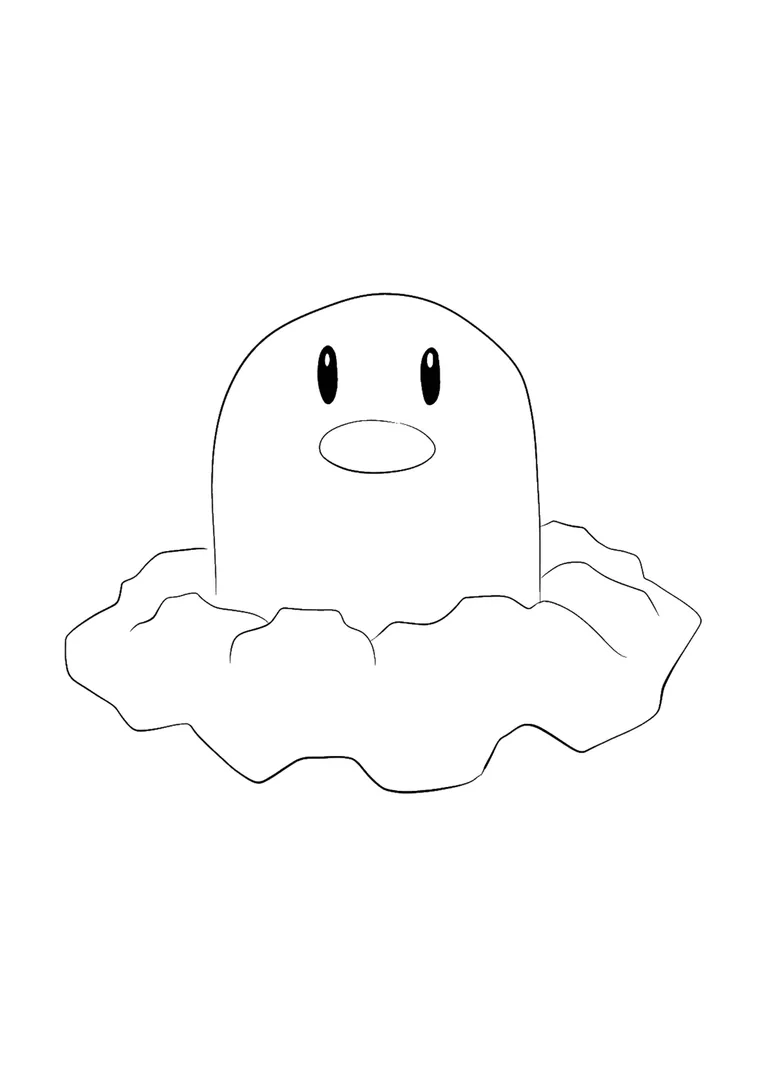 Página para colorear Diglett (A4) para imprimir