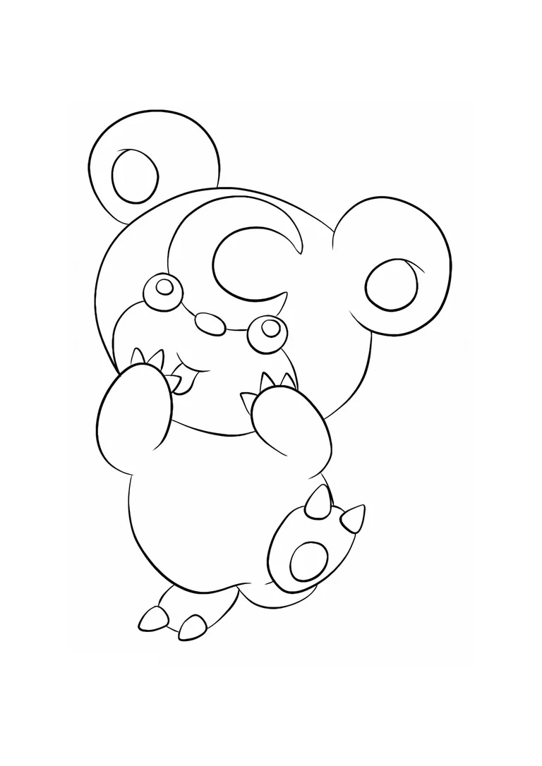 Página para colorear Teddiursa (A4) para imprimir