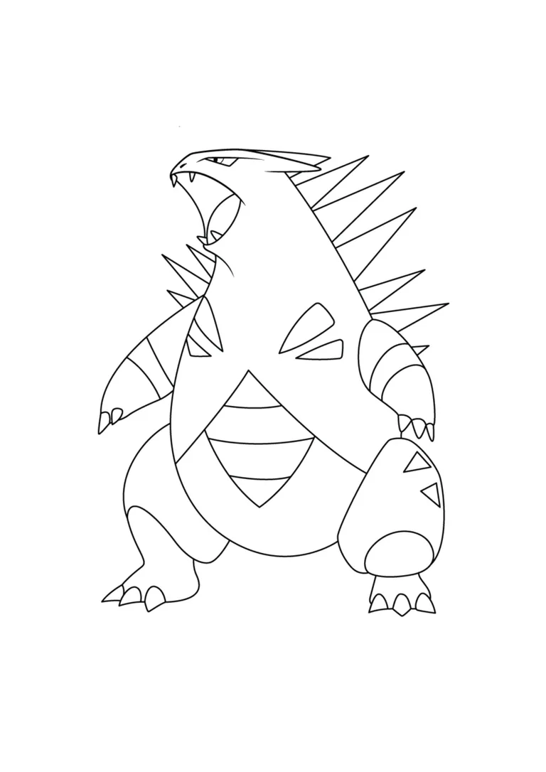 Tyranitar coloring page (A4) to print