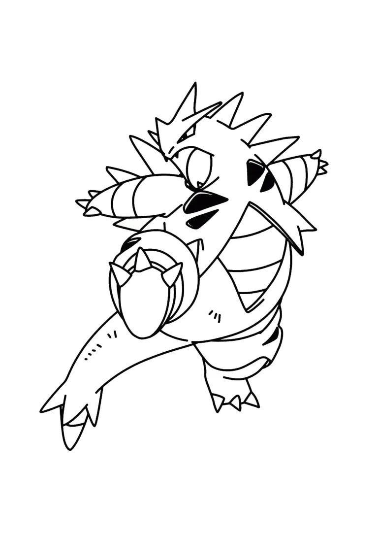 Tyranitar coloring page (A4) to print