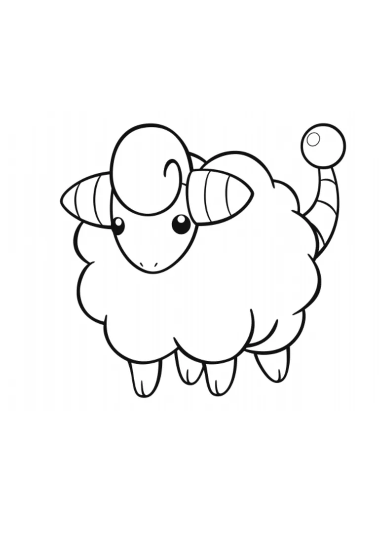 Mareep coloring page (A4) to print