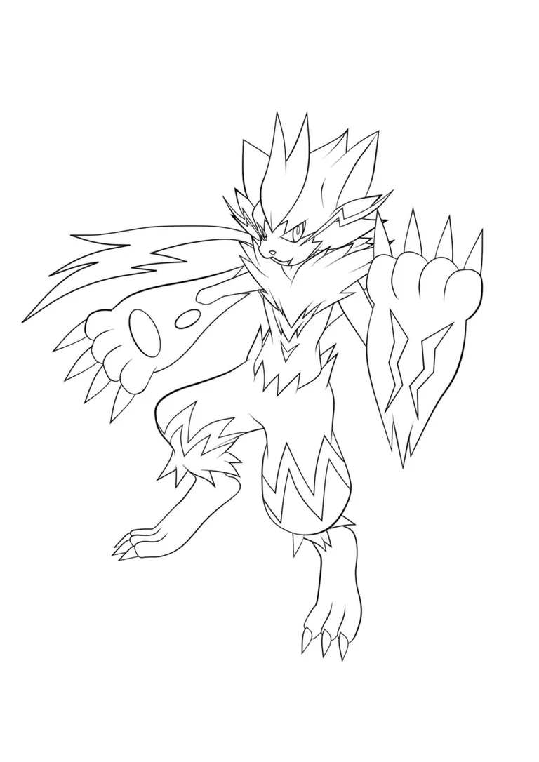 Página para colorear Zeraora (A4) para imprimir